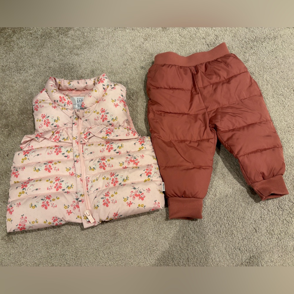 GAP Pink Floral Jacket and Old Navy Pants Set